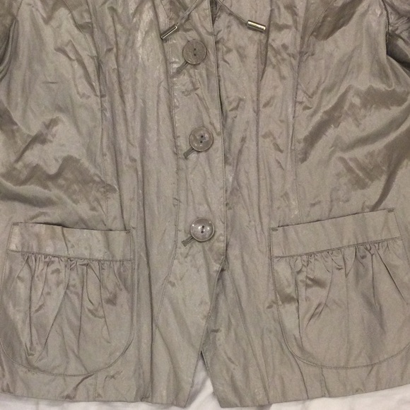 Silver Metallic Bomber Jacket Size Large - Picture 2 of 8